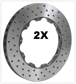 2 PIECE BRAKE DISKS CLIO RS 172 RS182